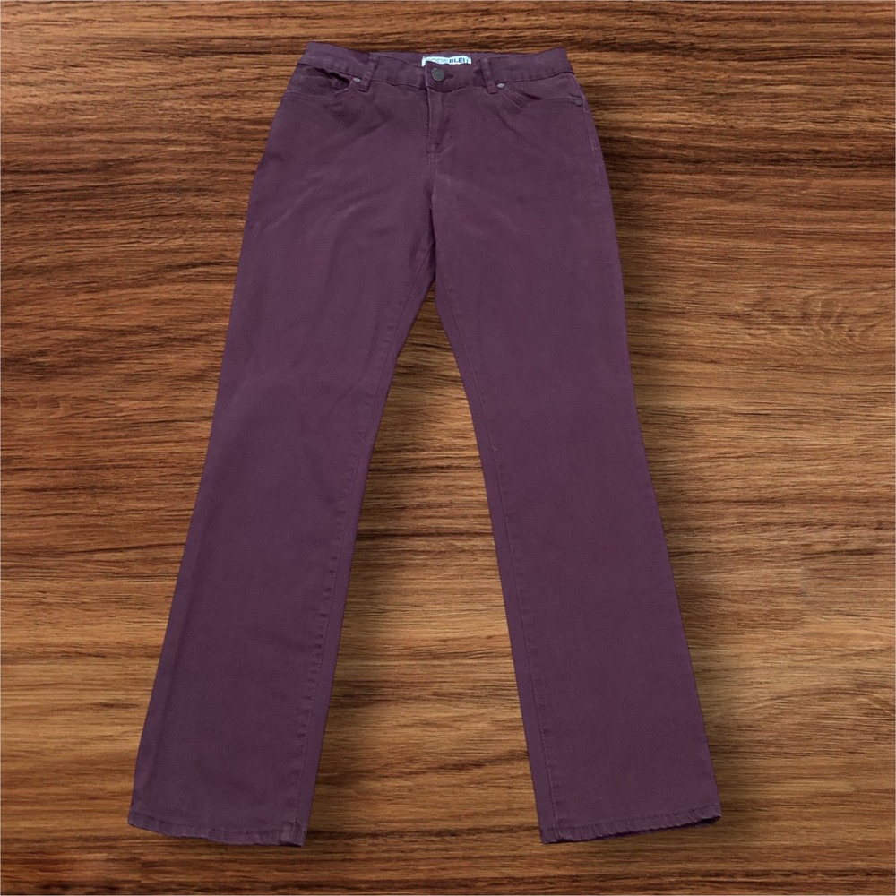 Code Bleu Chelsea Pants Womens 4P Burgundy Plum Straight Leg Petite Classic Fit